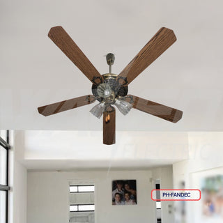 Chandelier Ceiling Fan - 3 Blades - Wooden