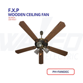 Chandelier Ceiling Fan - 3 Blades - Wooden