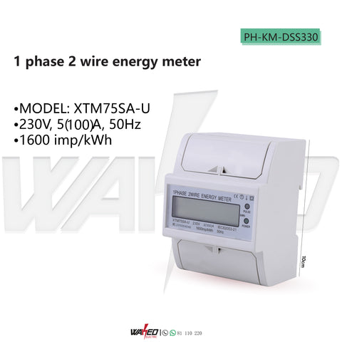 ENERGY METER - 1 PHASE 2 WIRE 3 MOD
