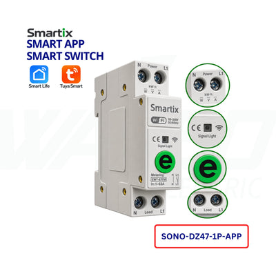 Smartix EWT-63TM – 63A Wi-Fi Smart Switch with Energy Metering