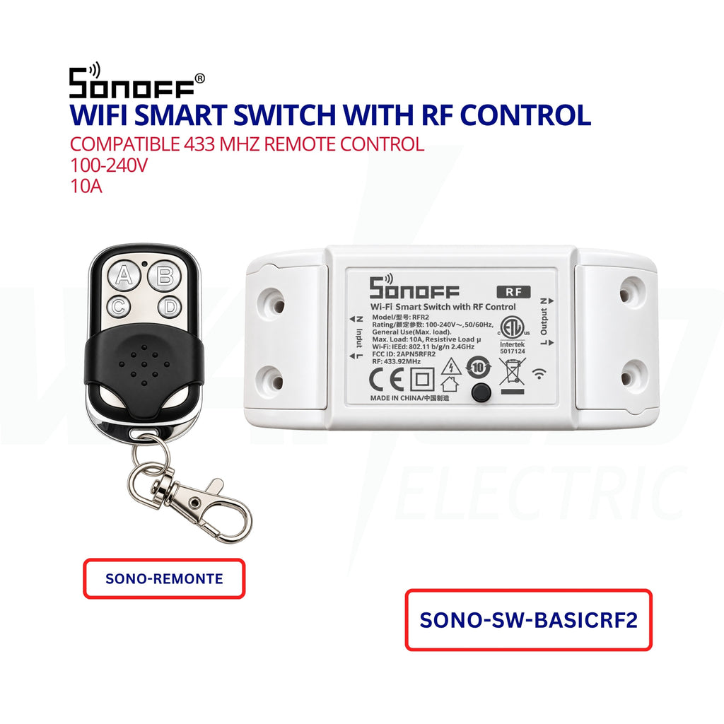 SONOFF RFR2 – 10A Wi-Fi Smart Switch with RF Remote Control