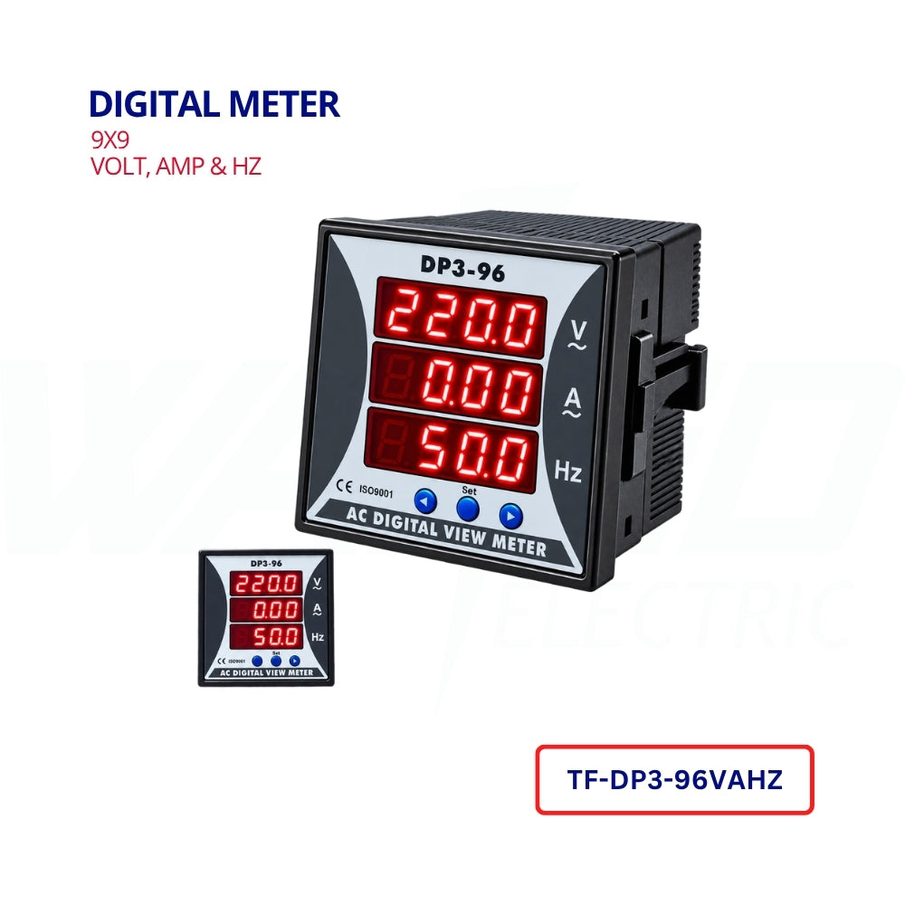 Digital Meter 9X9 - VOLT, AMP & Hz