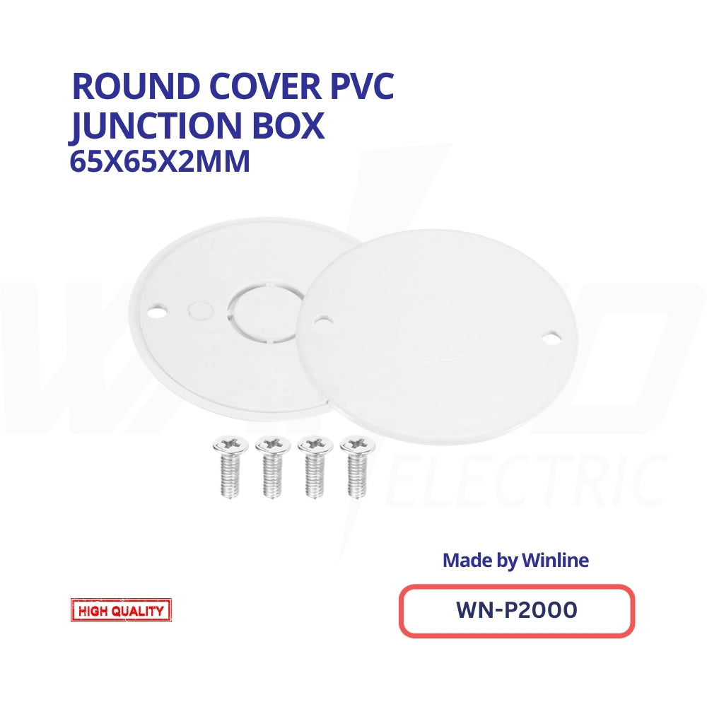 WINLINE Round PVC Junction Box Cover – 65×65×2mm