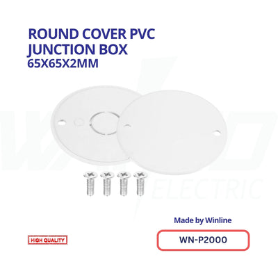 WINLINE Round PVC Junction Box Cover – 65×65×2mm