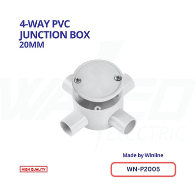 WINLINE Four-Way PVC Junction Box – 20mm