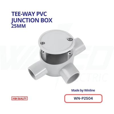 WINLINE Three-Way PVC Junction Box – 25mm