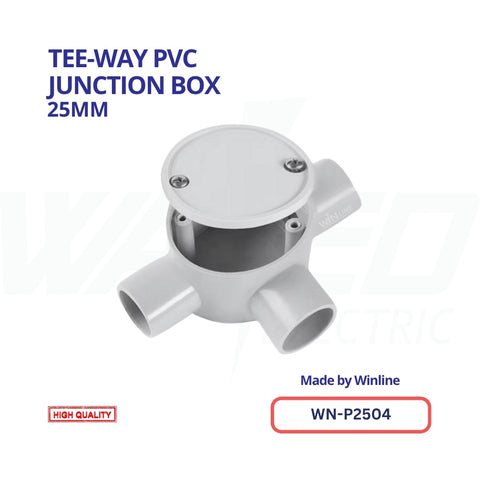 WINLINE Three-Way PVC Junction Box – 25mm