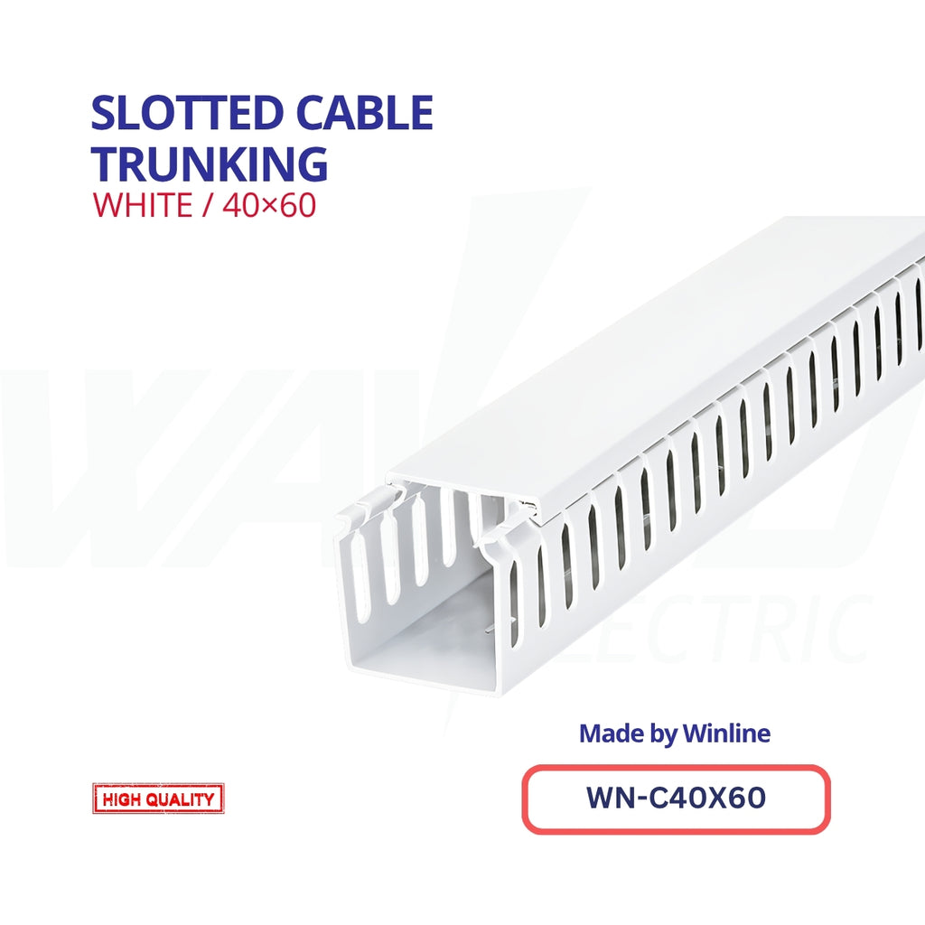 Slotted Cable - 40x60mm - White