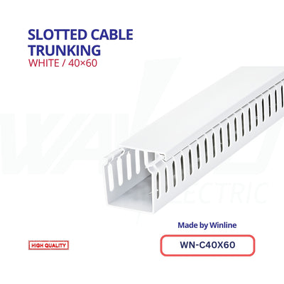 Slotted Cable - 40x60mm - White