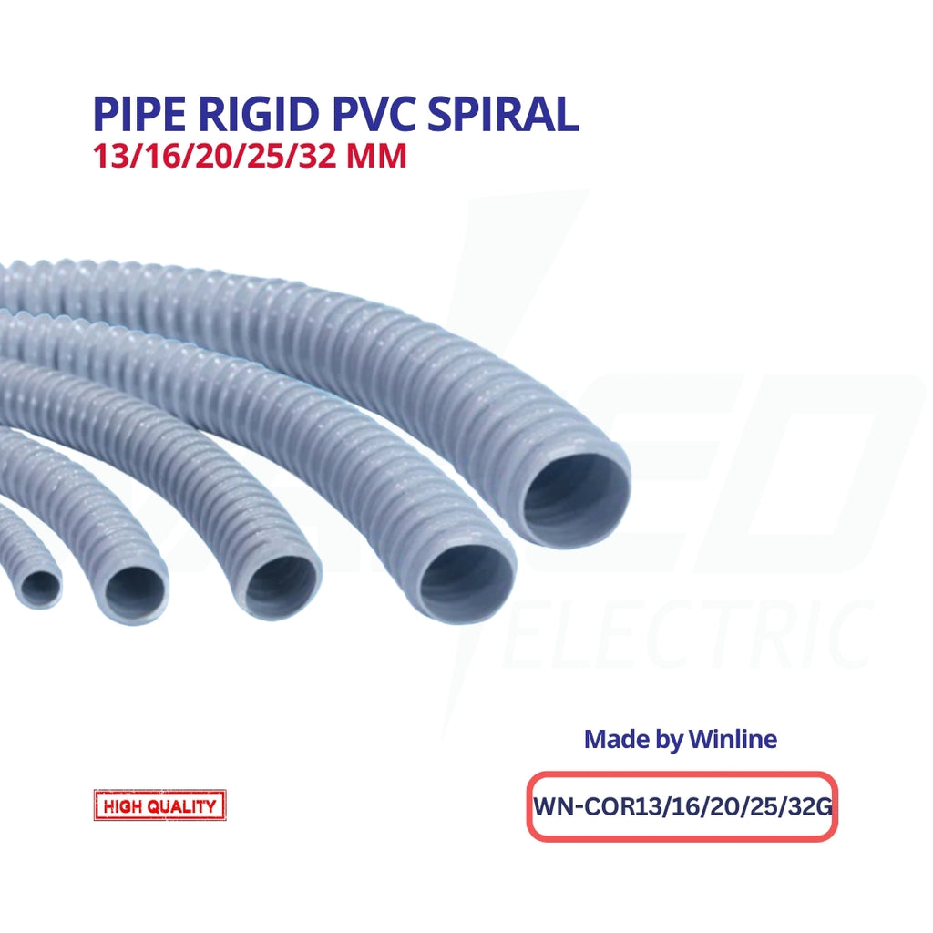 Pipe Rigid PVC Spiral - Grey
