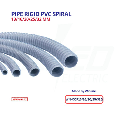 Pipe Rigid PVC Spiral - Grey