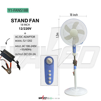 Standing Fan - 12v - 220v