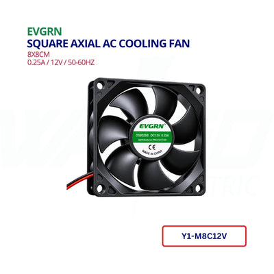Black Square Fan - 8CM