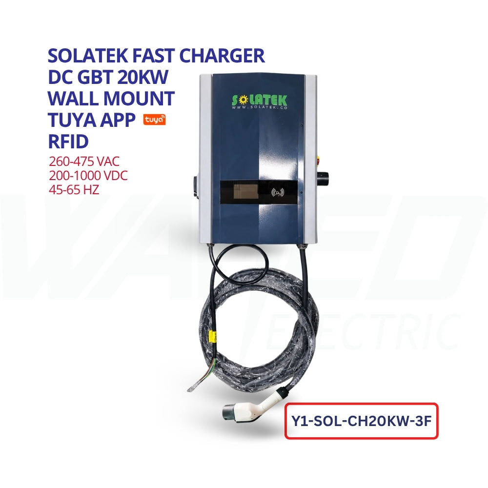 SOLATEK 60kW DC Fast EV Charger – Wall Mount | GBT | RFID | Tuya Smart | 3 Phase