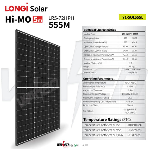 Solar Panel - 555W - LONGI