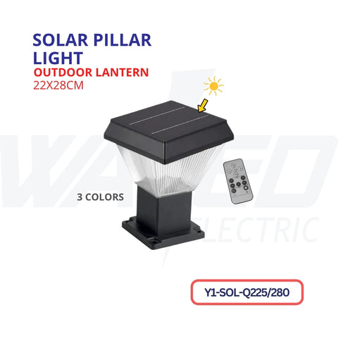 Solar & Electric Pillar Light - Square