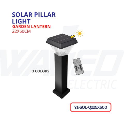 Solar & Electric Pillar Light –  (60CM Height) - Square