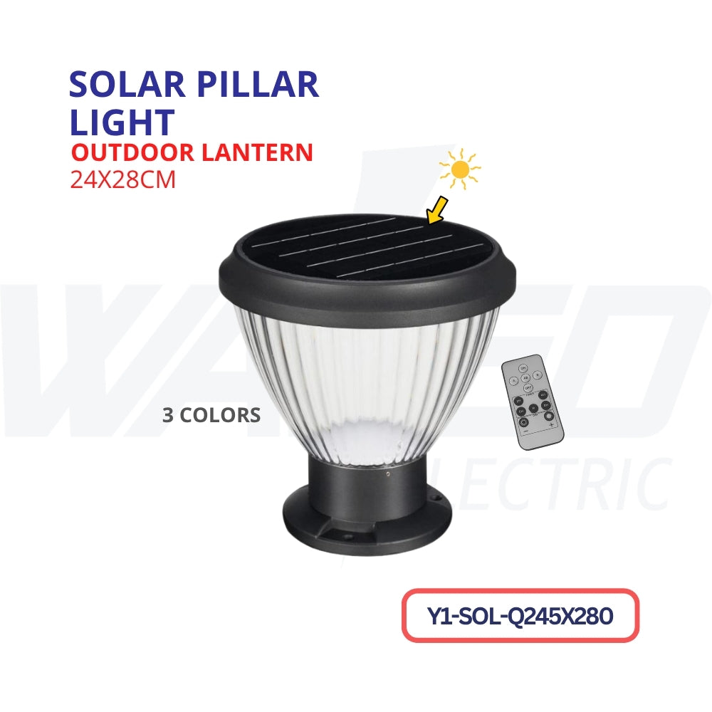 Solar & Electric Pillar Light - Round