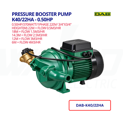 DAB K40/22HA – 0.5HP Automatic Home Water Pressure Booster Pump