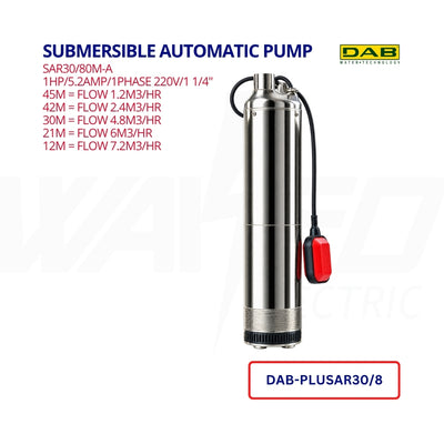 Submersible Automatic Pump - SAR30/80 - Lifting Clear Water - 1HP