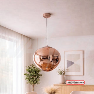 Modern Distorted Sphere Pendant Light – 20cm – Glass