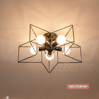 DEL Modern Geometric Ceiling Light – Black