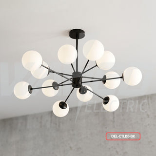 Modern Chandelier – 12 Lights (Gold & Black)