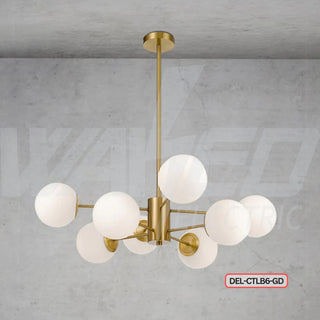 Modern Chandelier – 8 Lights (Gold & Black)