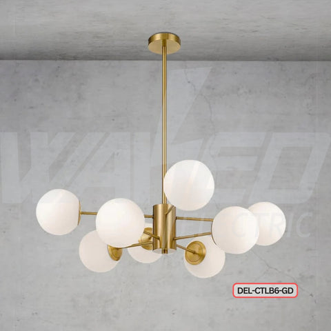 Modern Chandelier – 8 Lights (Gold & Black)