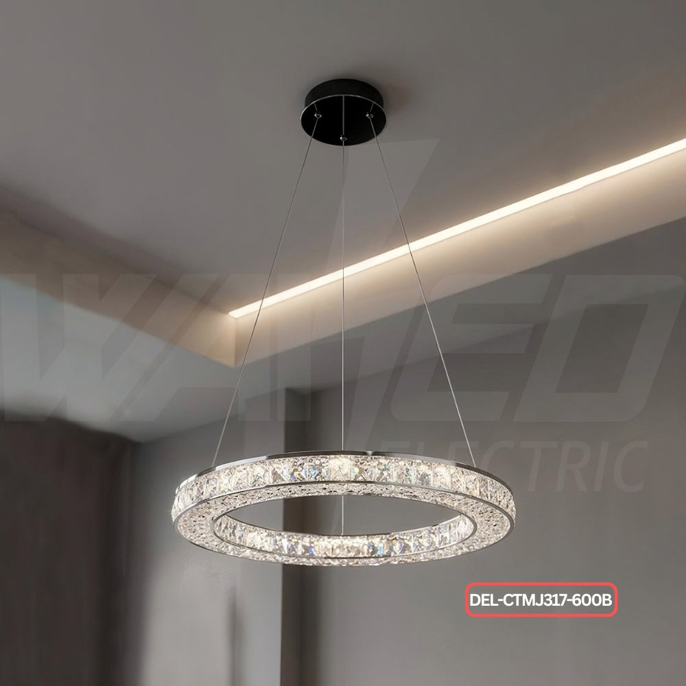 Luxury LED Crystal Ring Chandelier