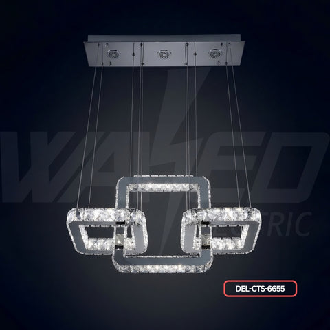 Modern LED Crystal Square Chandelier