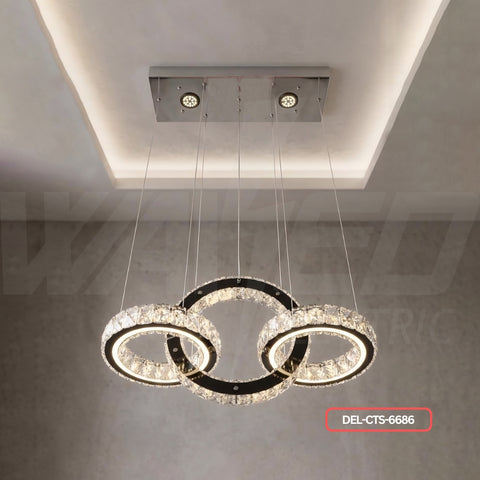 Modern LED Crystal Ring Chandelier
