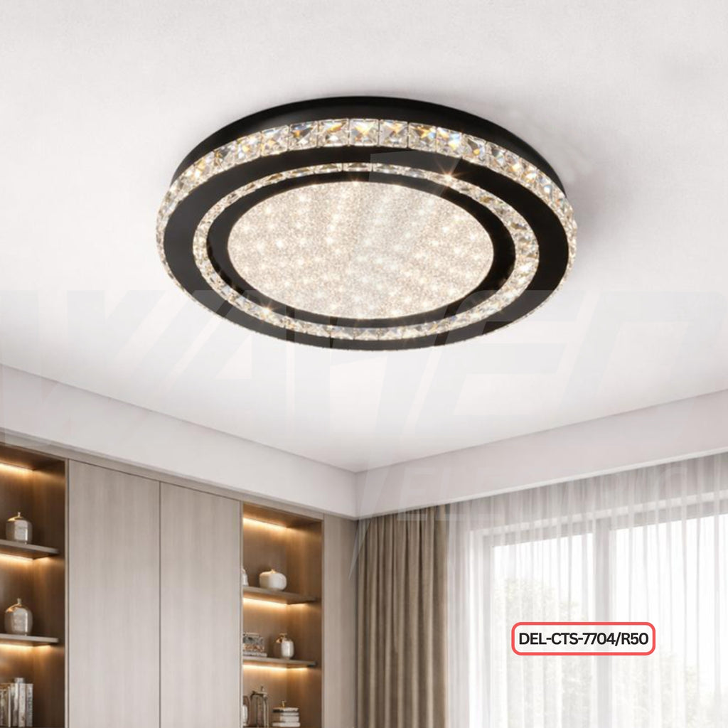 Modern LED Crystal Circle Ceiling Light –  Luxury Flush Mount