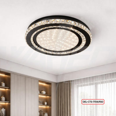 Modern LED Crystal Circle Ceiling Light –  Luxury Flush Mount