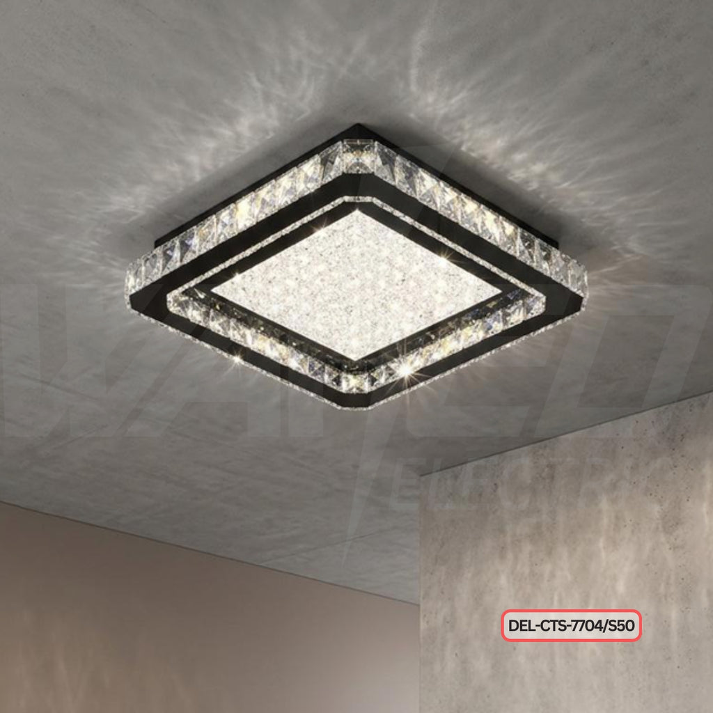 Modern LED Crystal Square Ceiling Light – Luxury Flush Mount