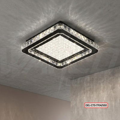 Modern LED Crystal Square Ceiling Light – Luxury Flush Mount