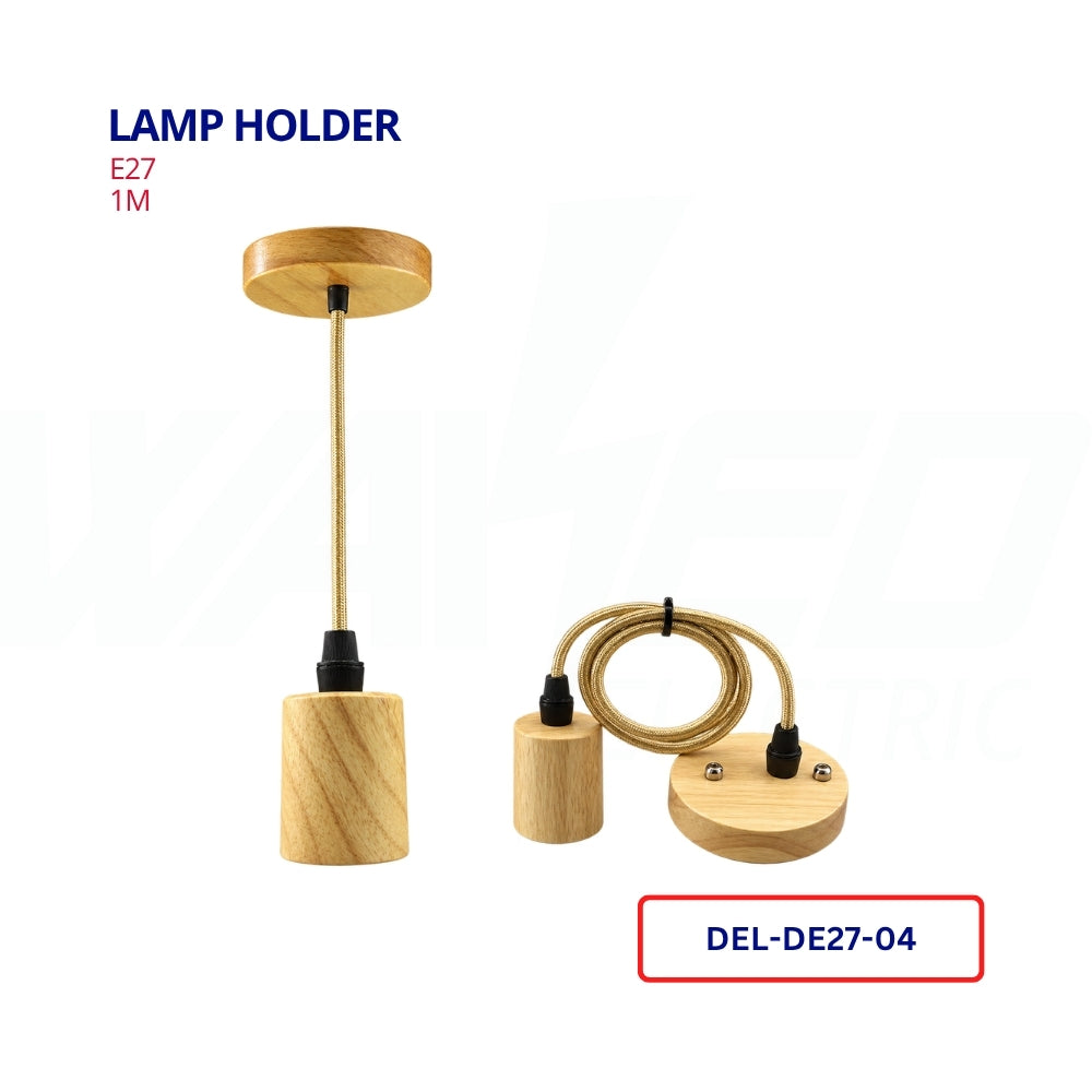 Holder-E27 - Wood