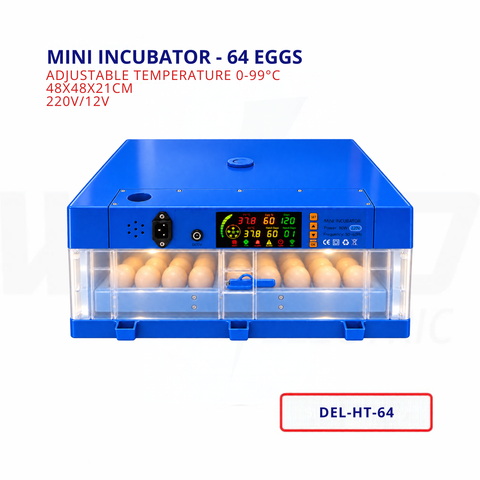 64-Egg Mini Incubator – Digital Temperature Control