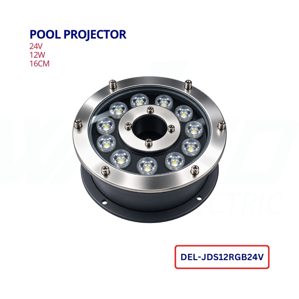 Pool Projector - 12W -  12v & 24V - RGB