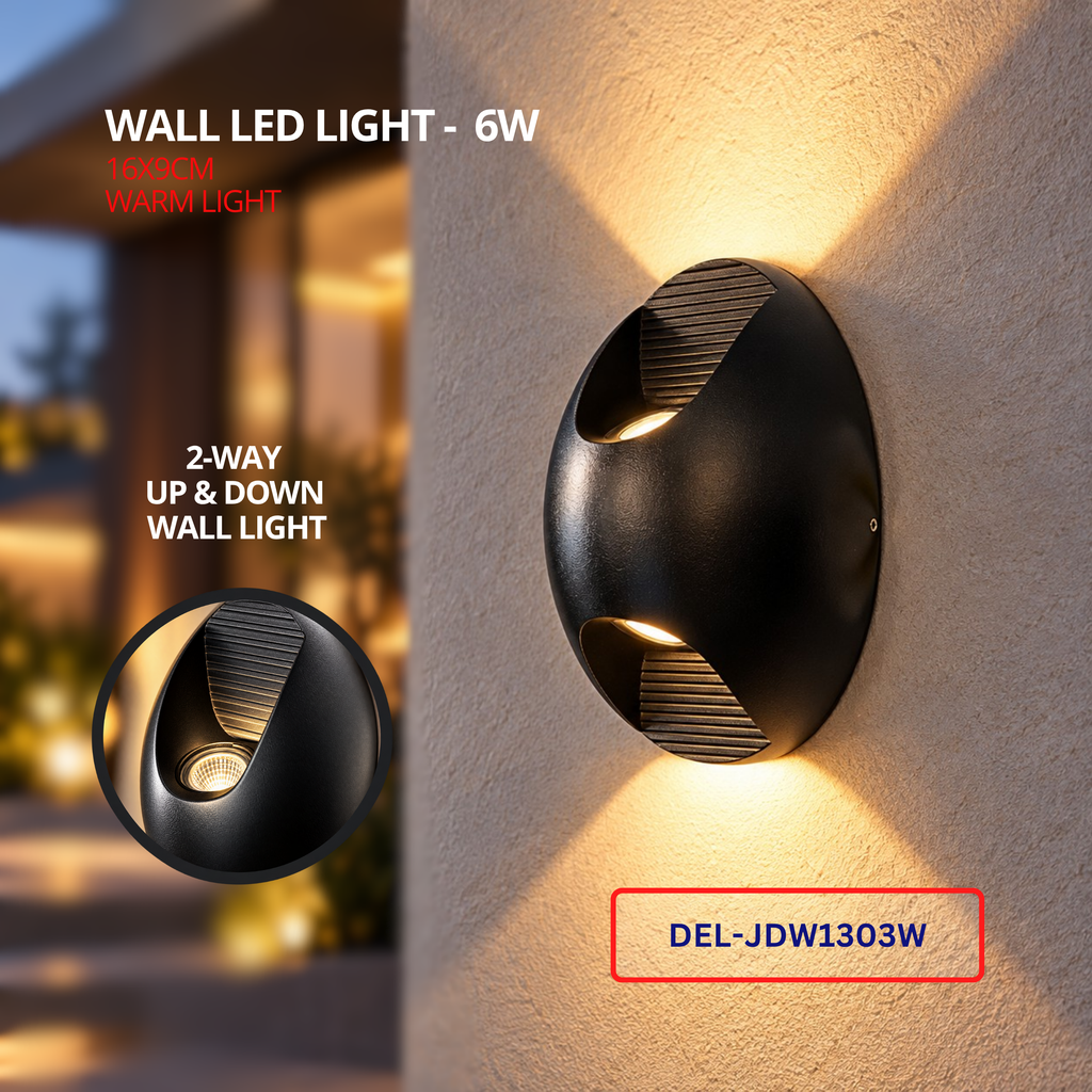 12W LED Wall Light – Warm Light | Black