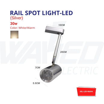 Rail Spot Light - 30W - Silver