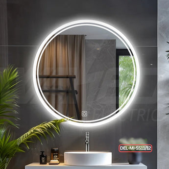 Round Led Mirror – 3 Color Light & Touch Sensor