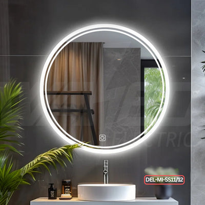 Round Led Mirror – 3 Color Light & Touch Sensor
