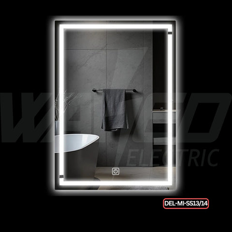 Square Led Mirror – 3 Color Light & Touch Sensor