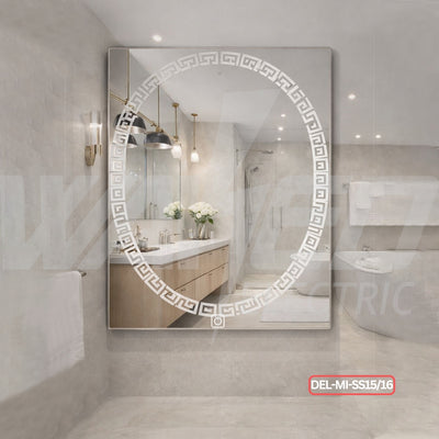 Designed Half-Oval Led Mirror – 3 Color Light & Touch Sensor