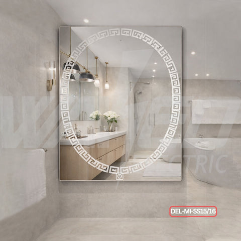 Designed Half-Oval Led Mirror – 3 Color Light & Touch Sensor