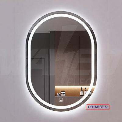 Half-Oval Led  Mirror – 3 Color Light & Touch Sensor
