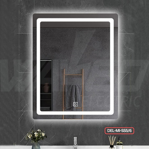 Square Led  Mirror – 3 Color Light & Touch Sensor