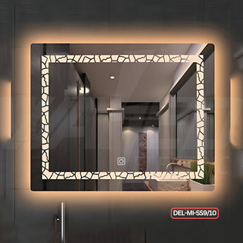 Designed  Rectangle Led Mirror – 3 Color Light & Touch Sensor