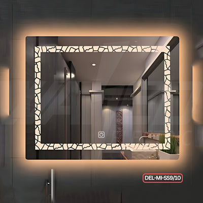 Designed  Rectangle Led Mirror – 3 Color Light & Touch Sensor